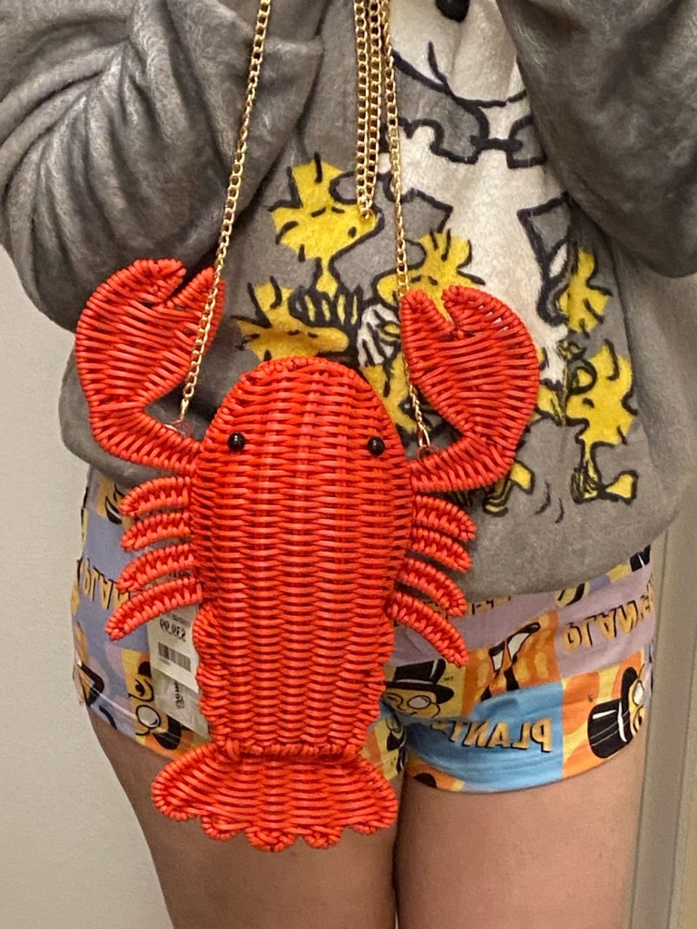 Tommy Bahama Red Wicker Lobster Crossbody Bag
